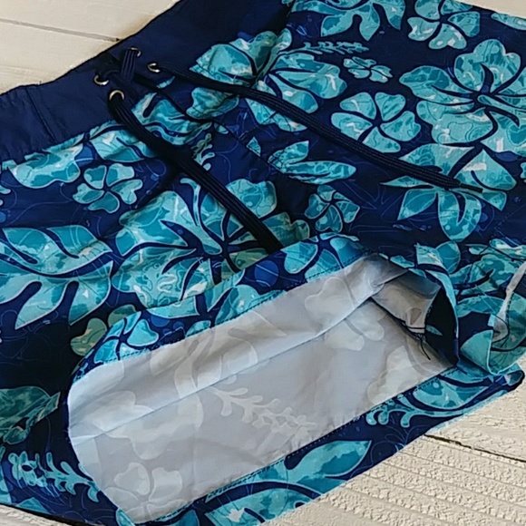 118 Iguana Sportswear Blue and Teal Beach Shorts Sz S - Picture 3 of 8
